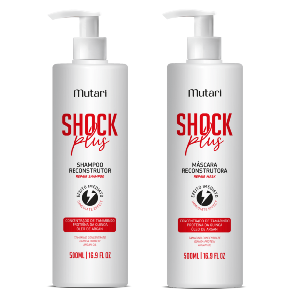 Kit Shock Plus shampoo e máscara reconstrutor 500ml